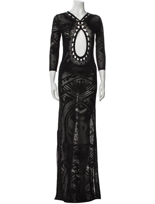 Roberto Cavalli Lace-Pattern Long Dress